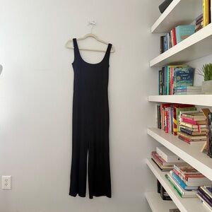 Reformation Black Scoop-Neck Wide-Leg Jumpsuit